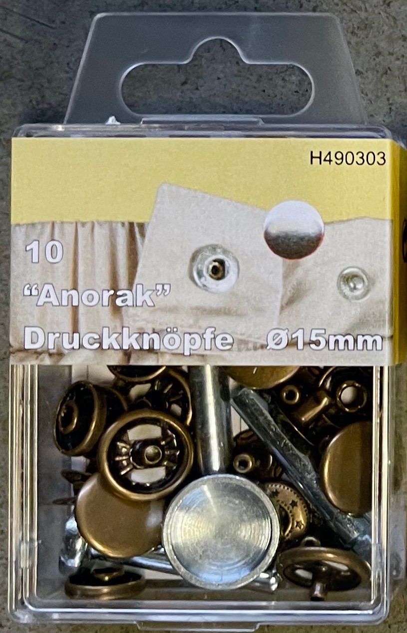 Anorak pressbuttons 15 mm, per box